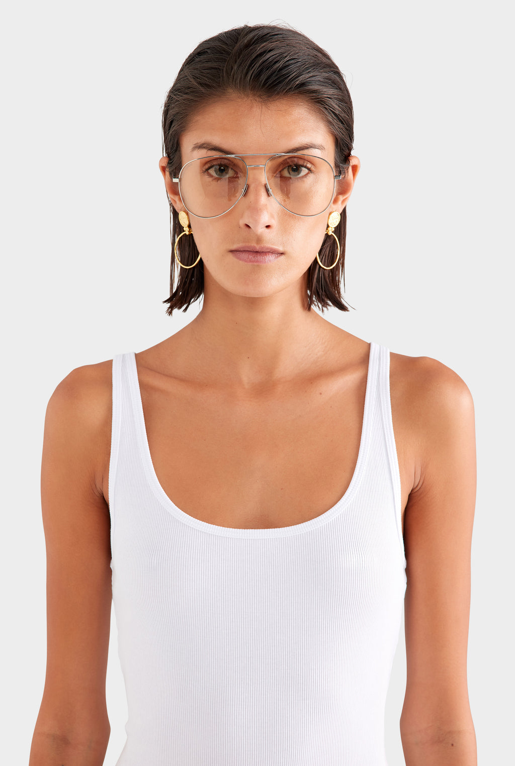 Rib Jersey Tank - White