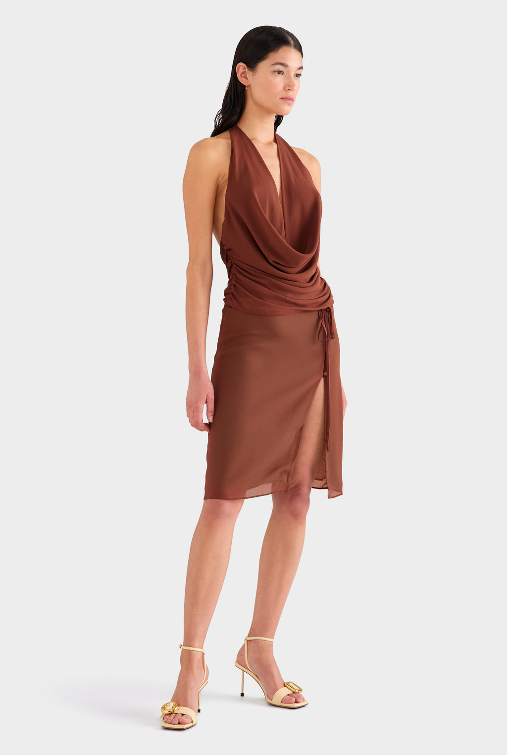 Layered Silk Skirt - Chocolate