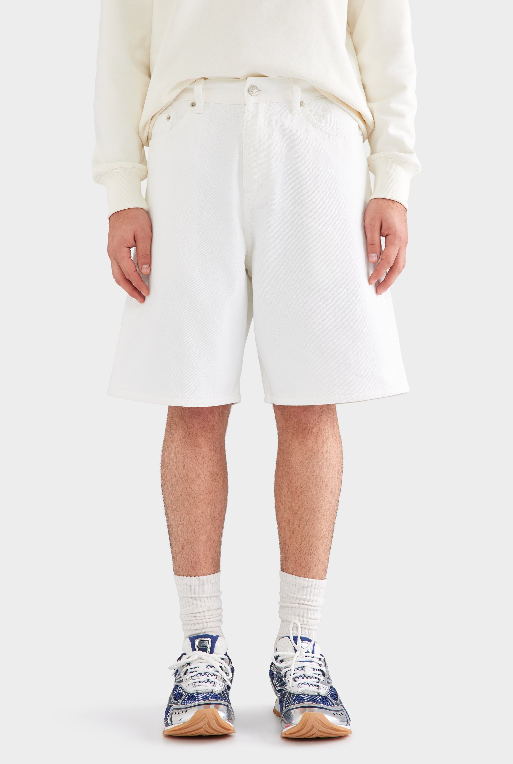 Denim Short - White