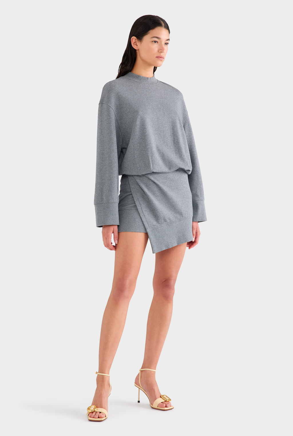Fleece Sweater Dress - Dark Grey Marl
