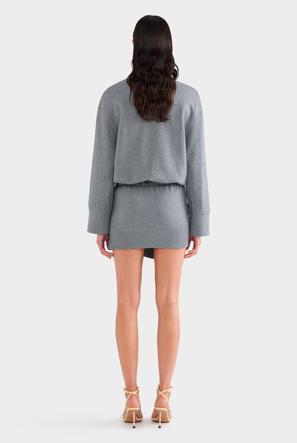 Fleece Sweater Dress - Dark Grey Marl