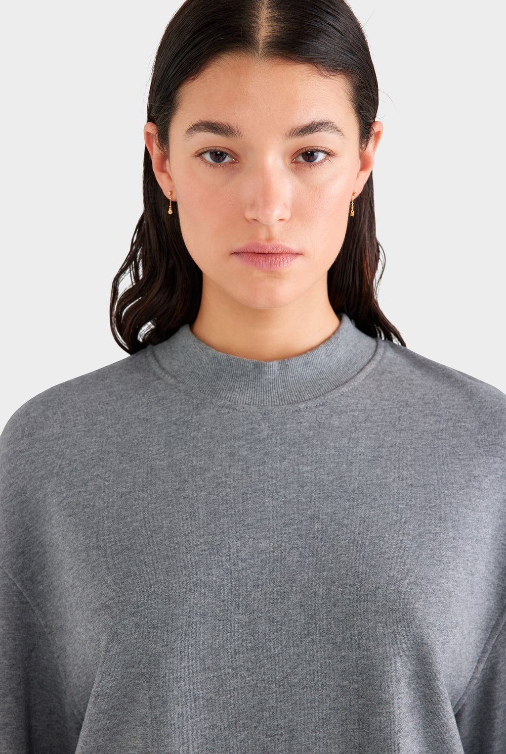 Fleece Sweater Dress - Dark Grey Marl