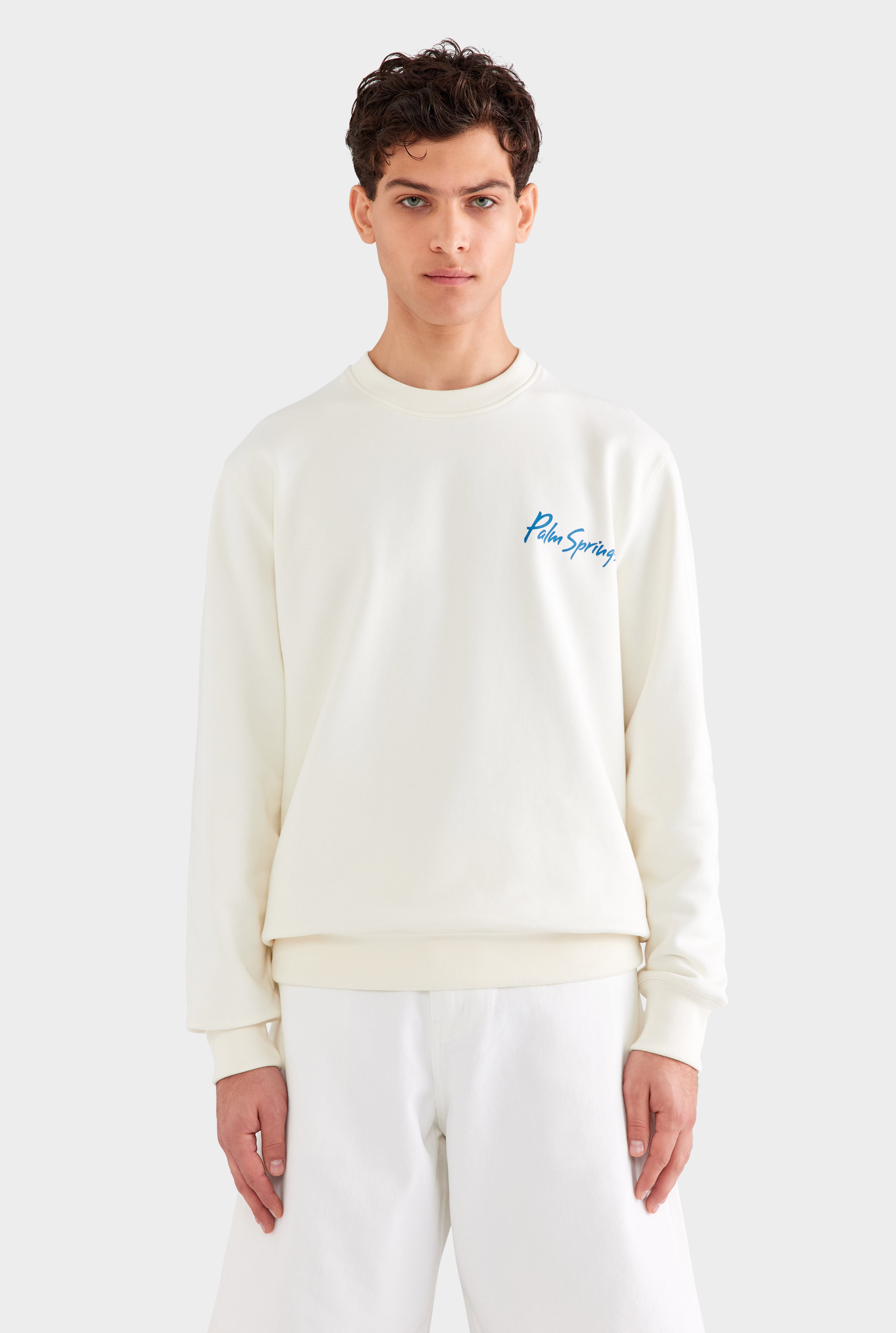 Fleece Track Crewneck - Cream