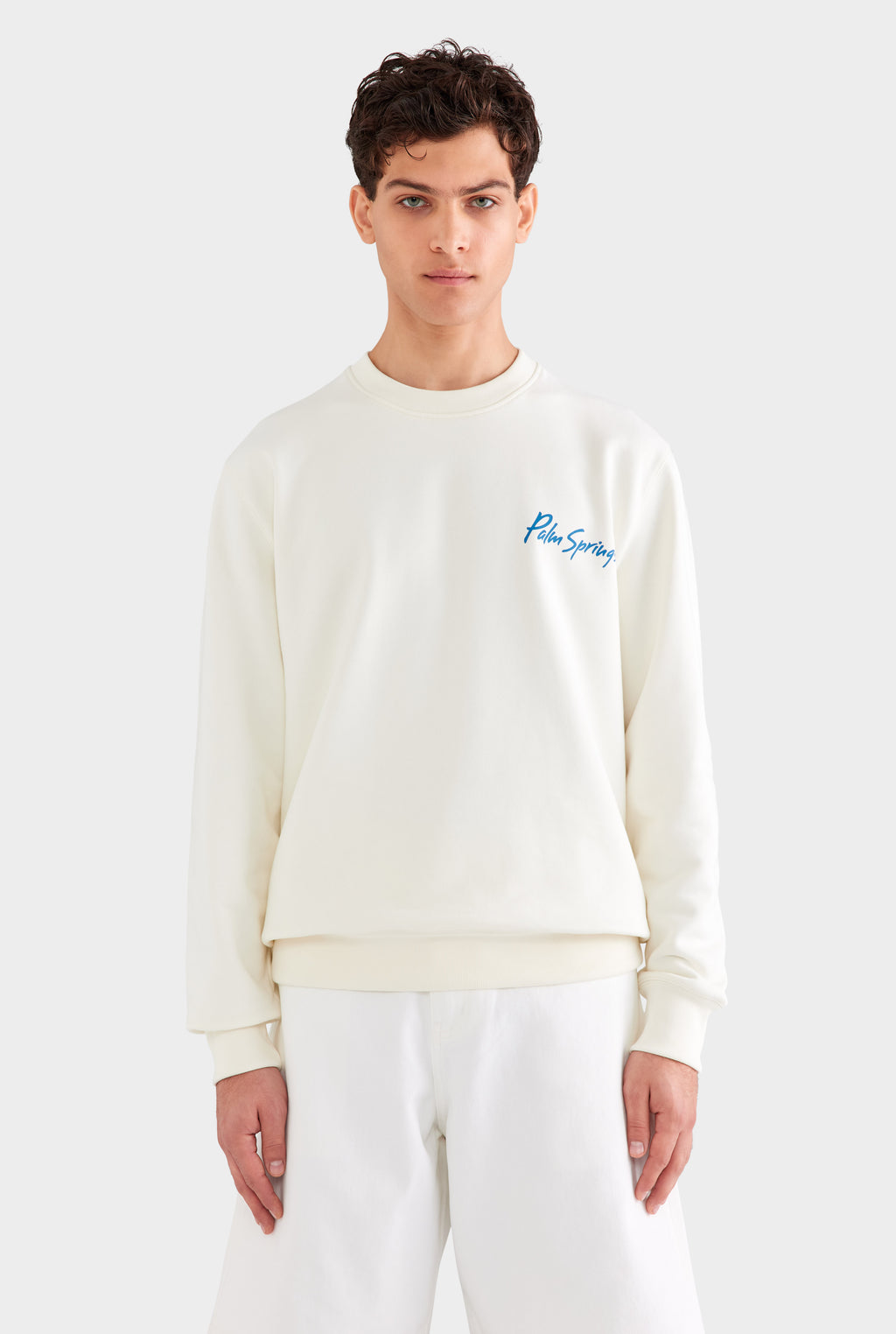 Fleece Track Crewneck - Cream