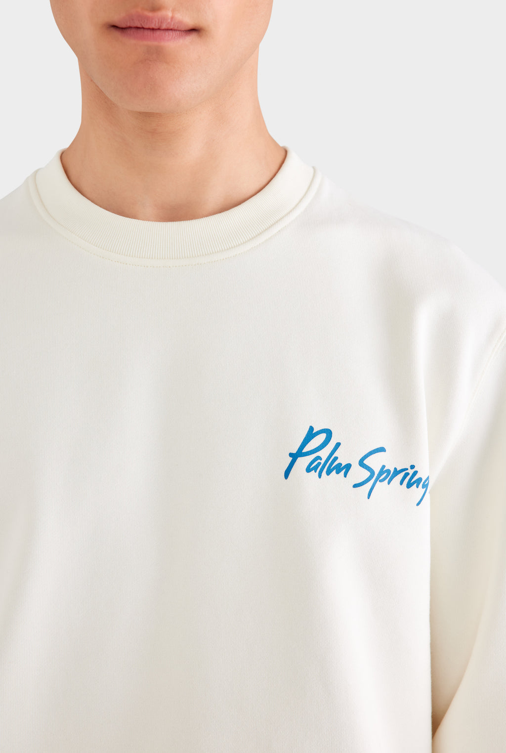 Fleece Track Crewneck - Cream