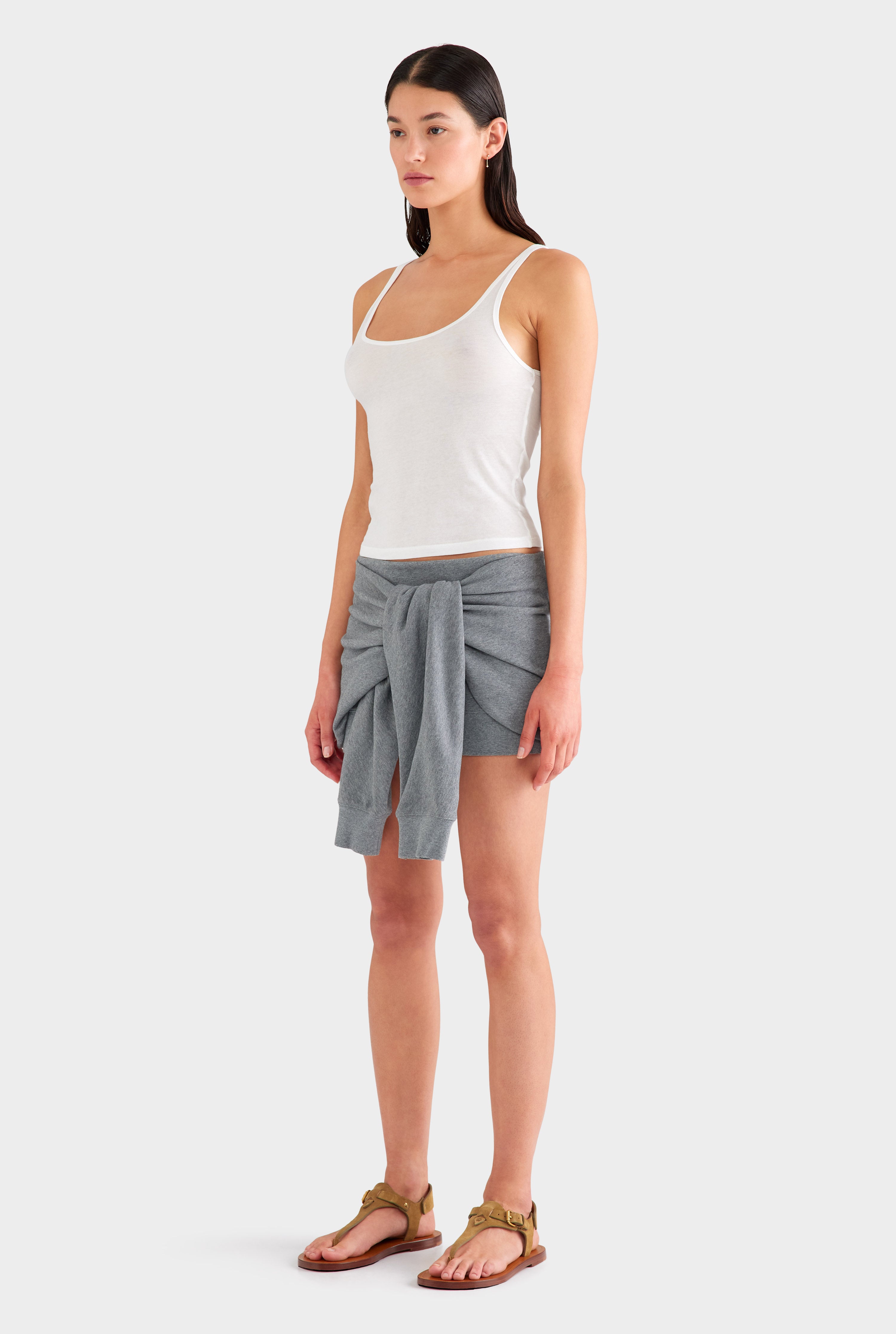 Fleece Wrap Skirt - Dark Grey Marl