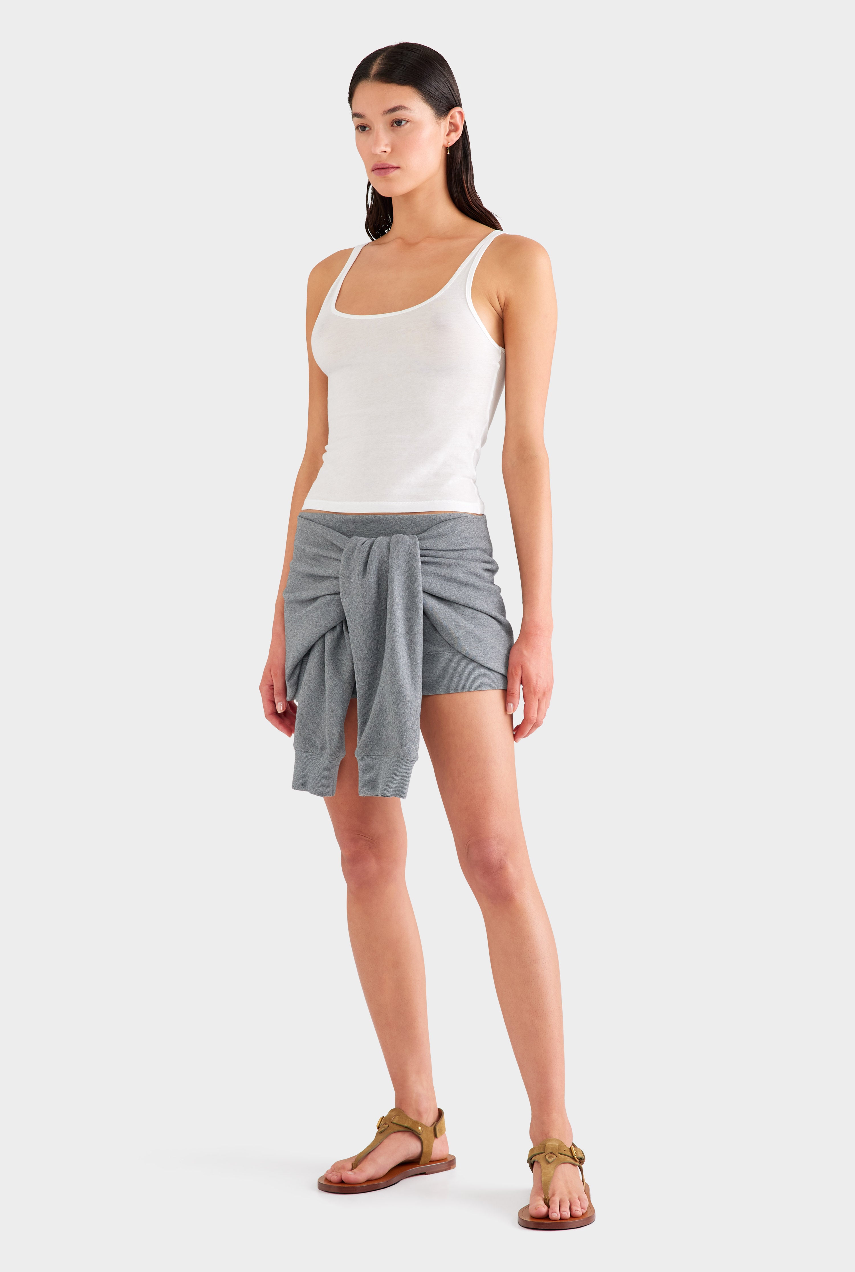 Womens Fleece Wrap Skirt in Dark Grey Marl | Venroy – VENROY