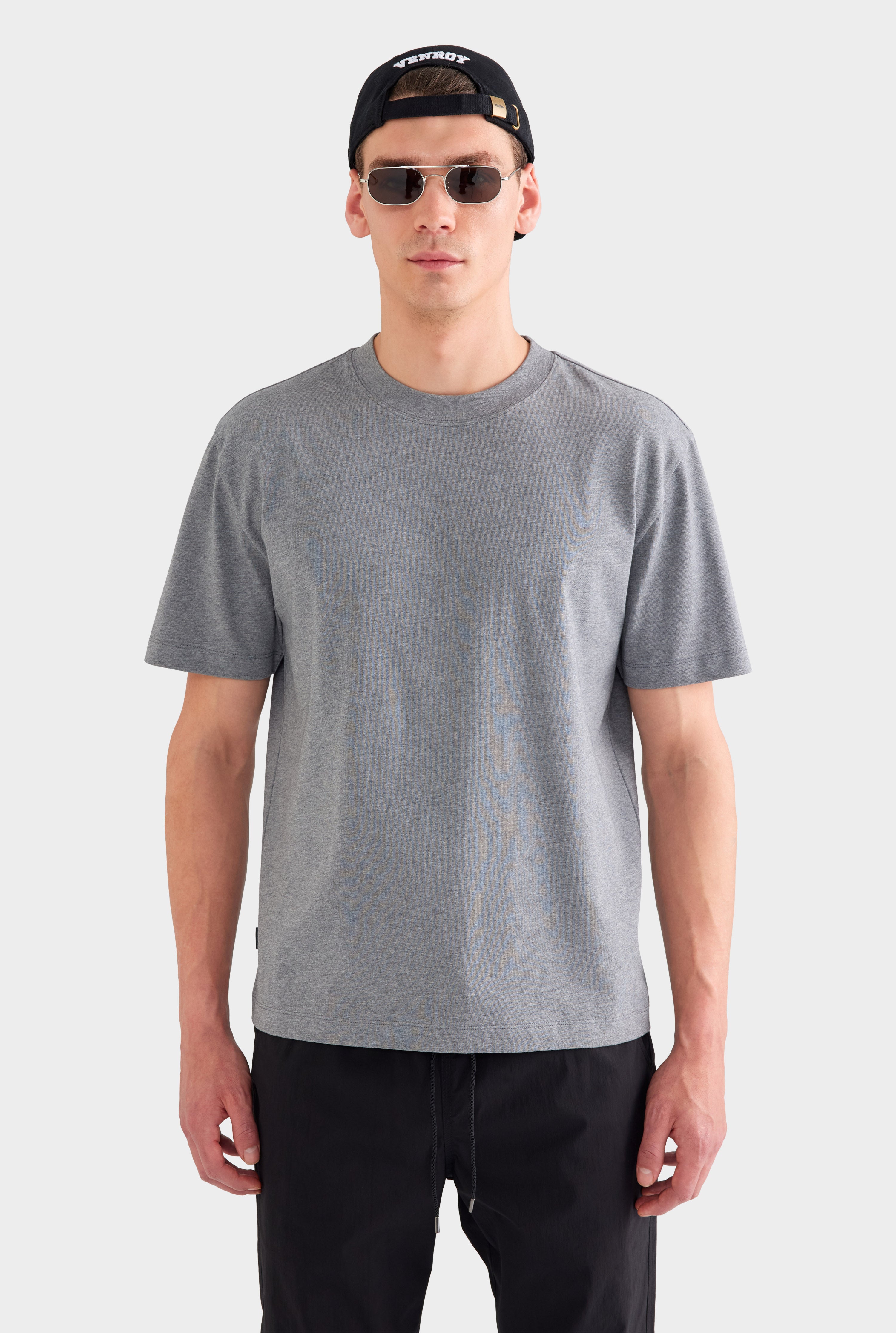Heavy Weight Standard Cotton T Shirt - Dark Grey Marl