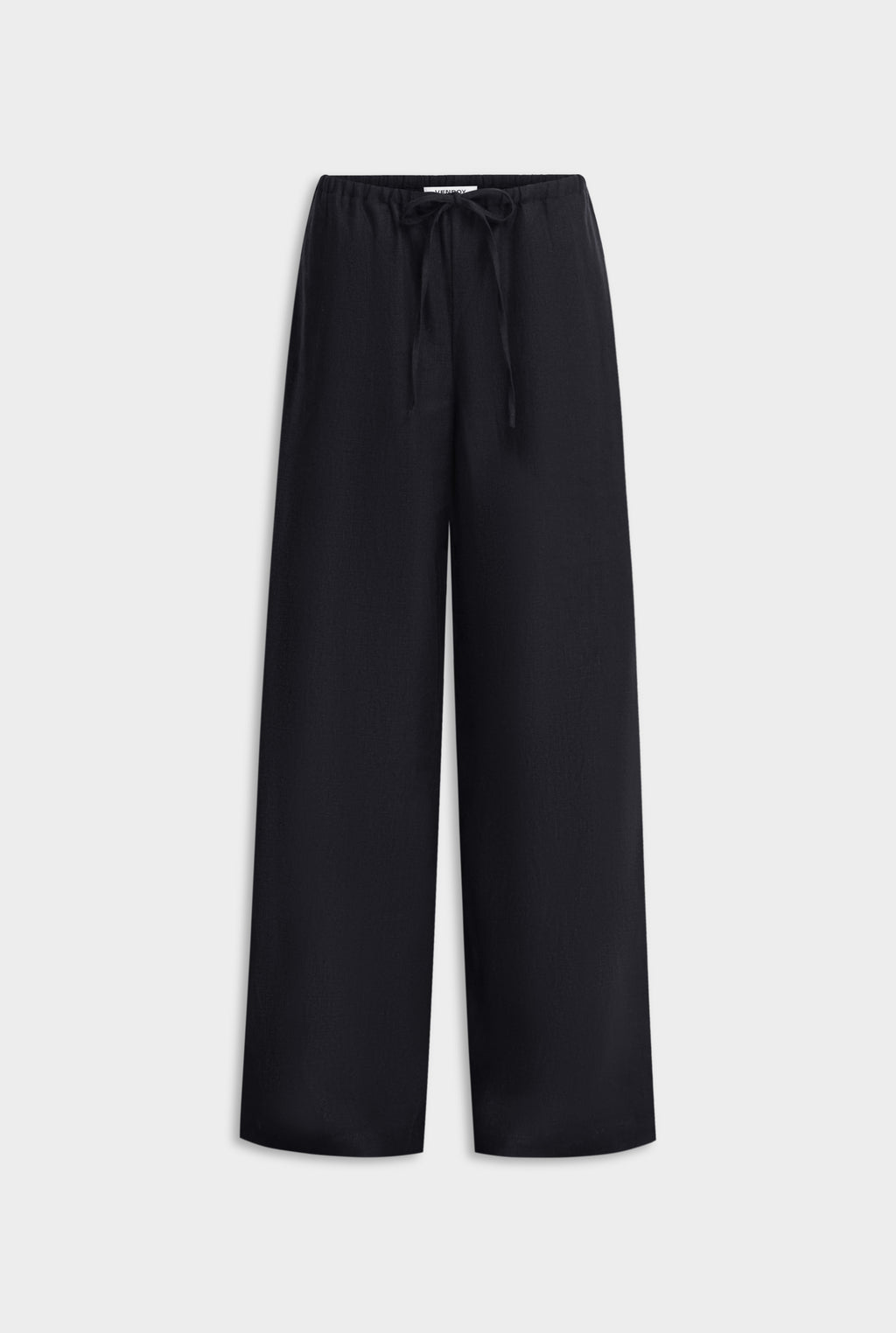 Heavy Weight Wide Leg Linen Pant - Black