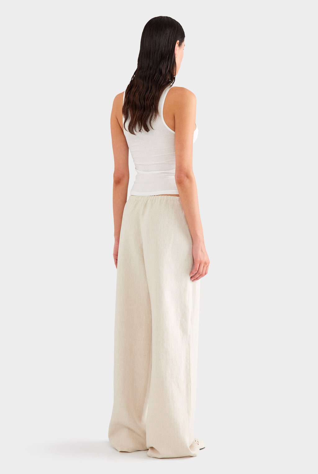 Heavy Weight Wide Leg Linen Pant - Sand