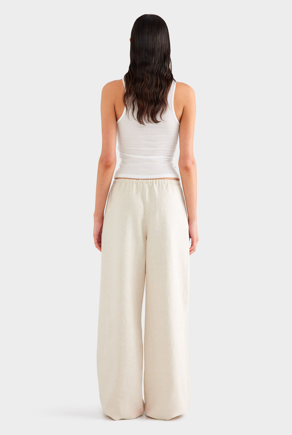 Heavy Weight Wide Leg Linen Pant - Sand