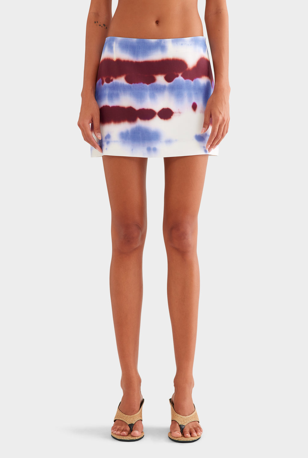 Silk Mini Skirt - Pomegranate Tie-Dye