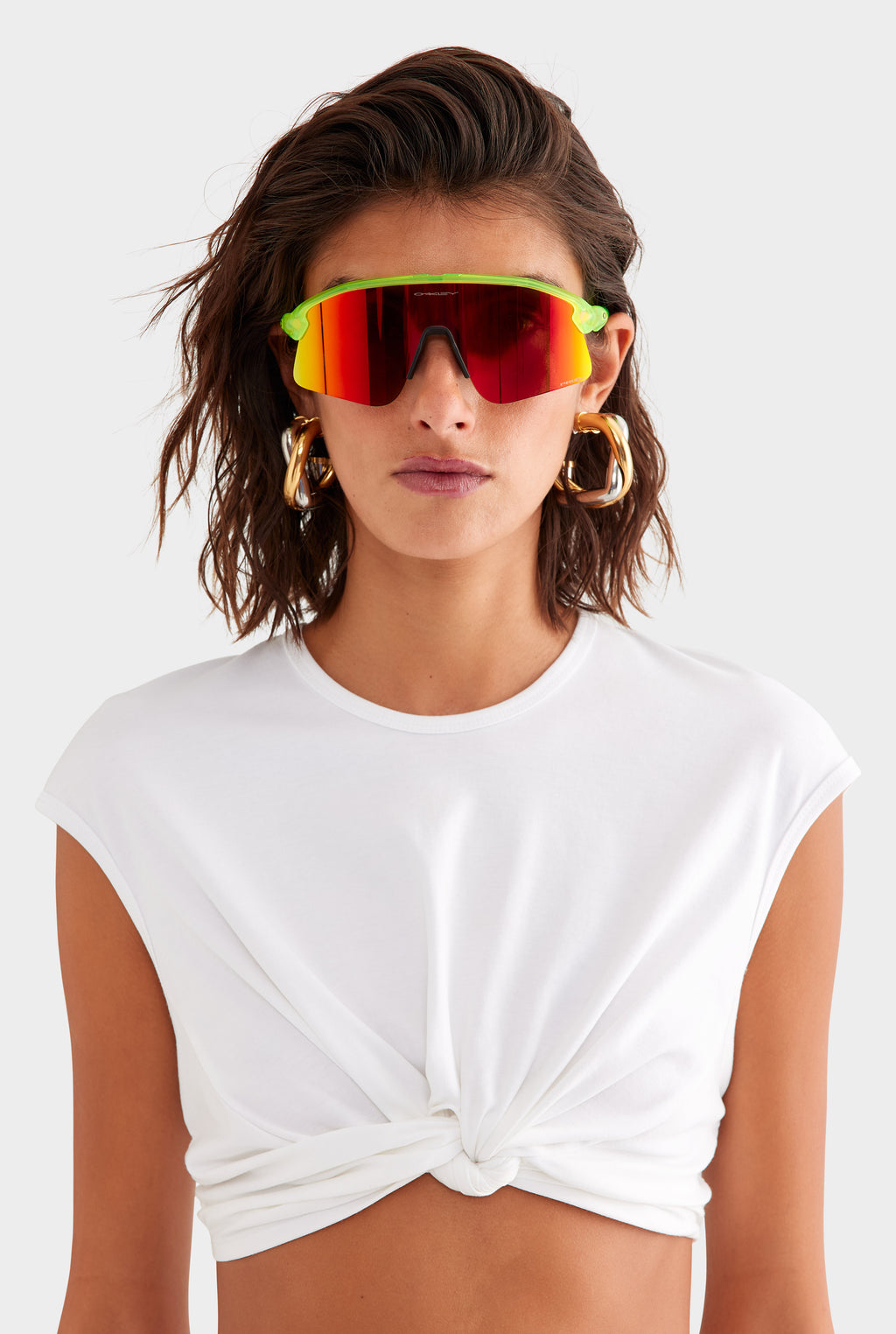 Jersey Knotted Cropped Tee - White