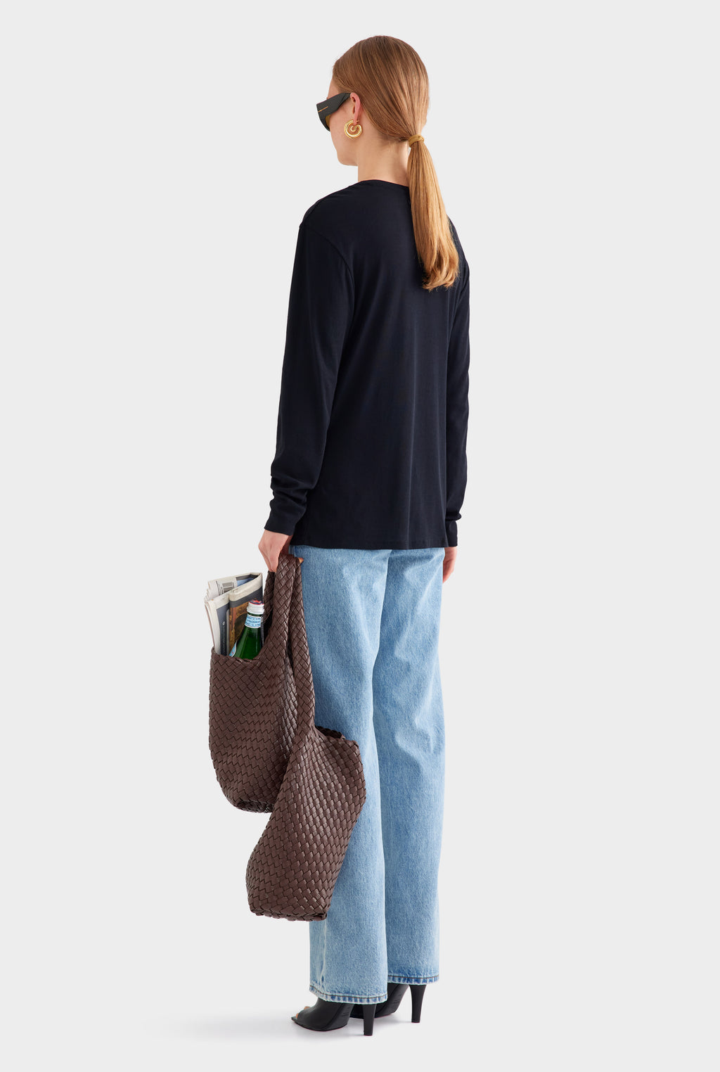 Long Sleeve Lightweight Cotton Tee - Black