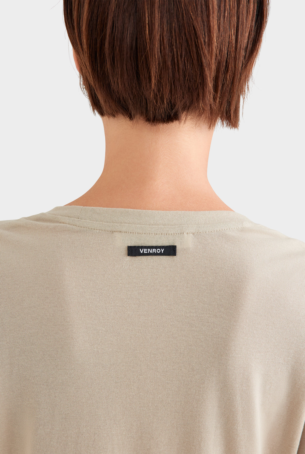 Long Sleeve Lightweight Cotton Tee - Stone