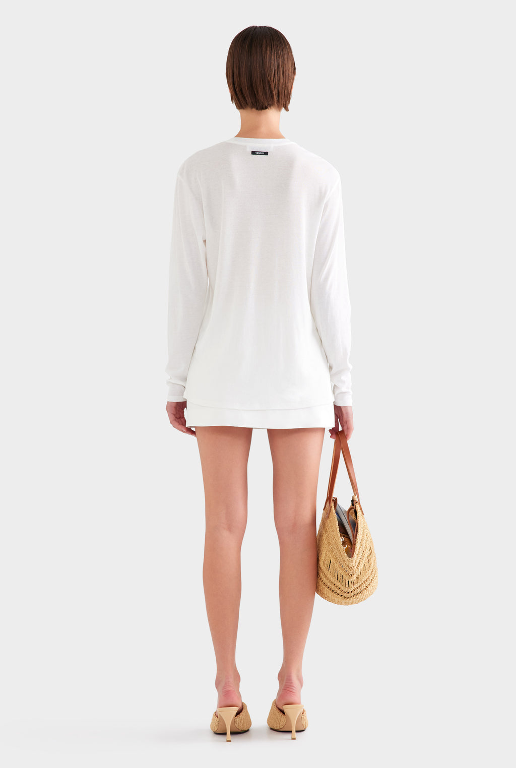 Long Sleeve Lightweight Cotton Tee - White