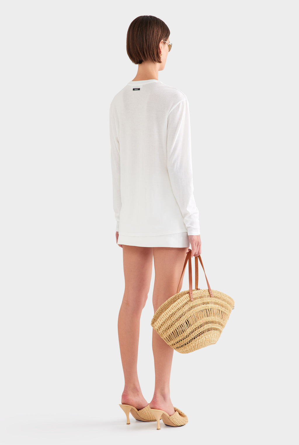 Long Sleeve Lightweight Cotton Tee - White