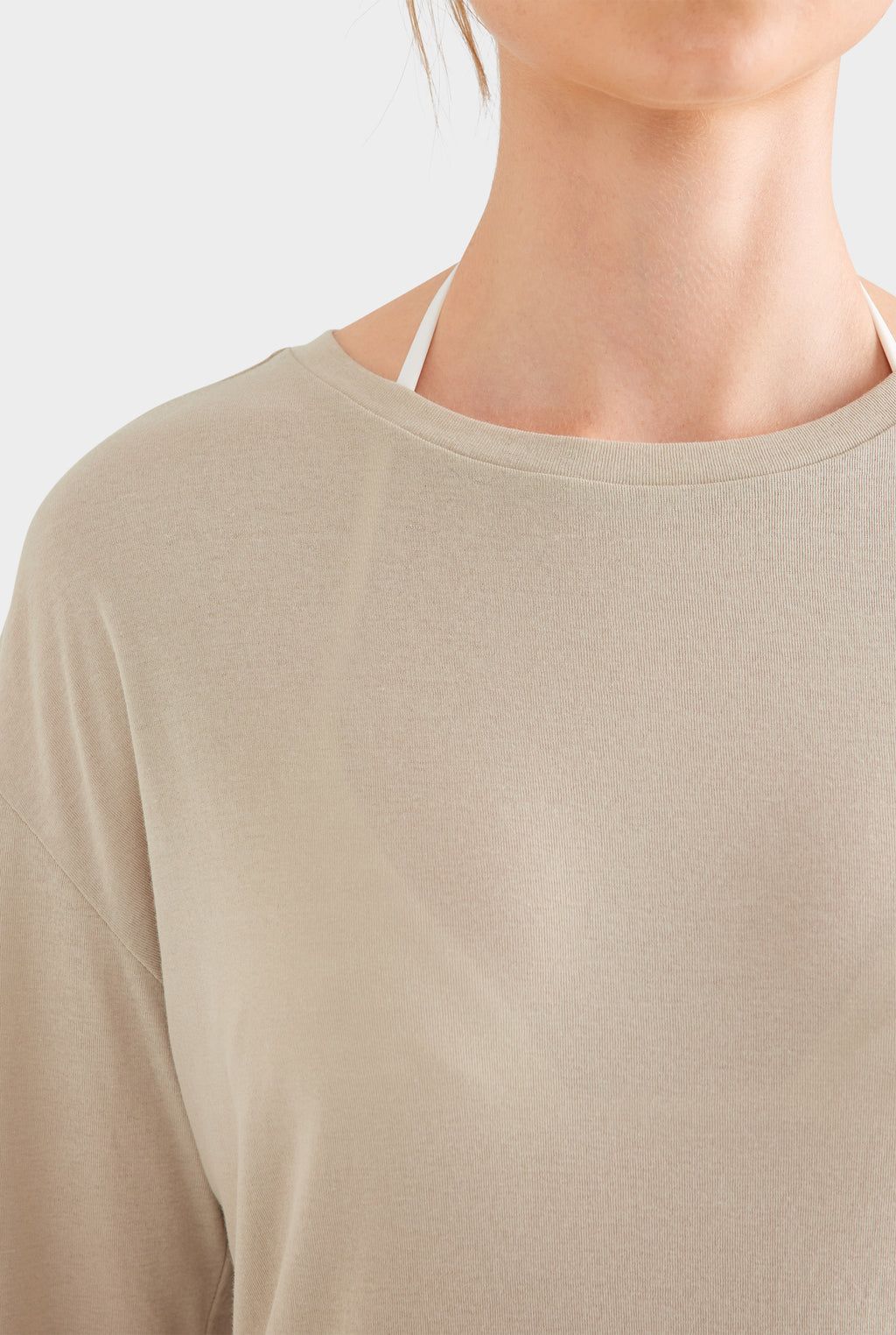 Lightweight Cotton Mini Dress - Stone