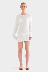 Lightweight Cotton Mini Dress - White