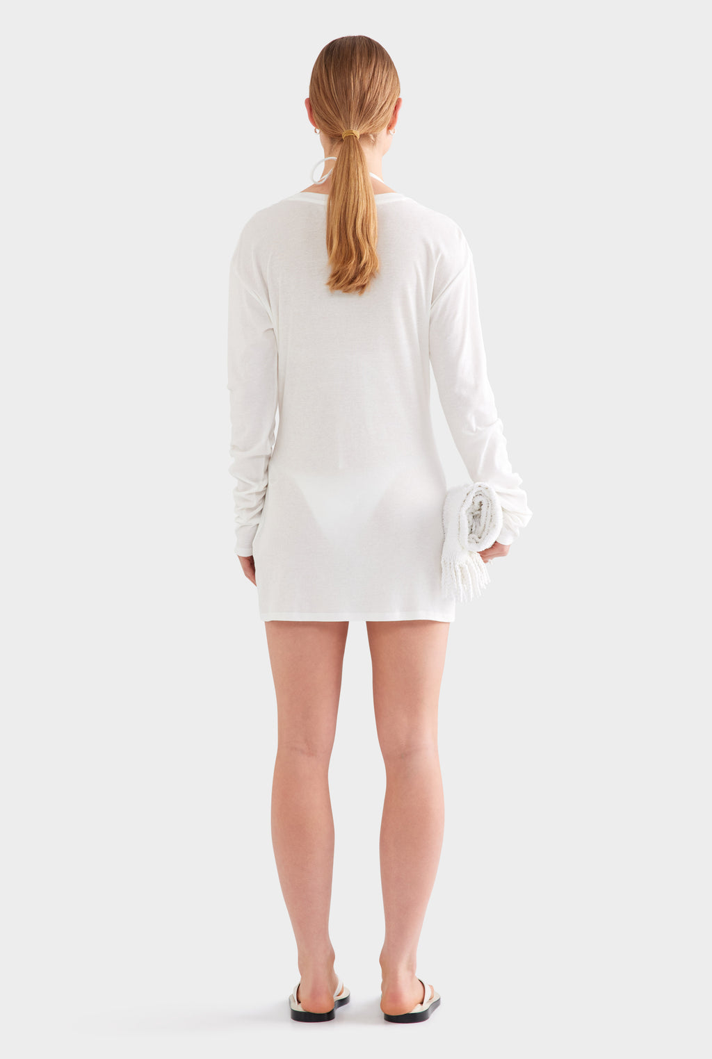 Lightweight Cotton Mini Dress - White