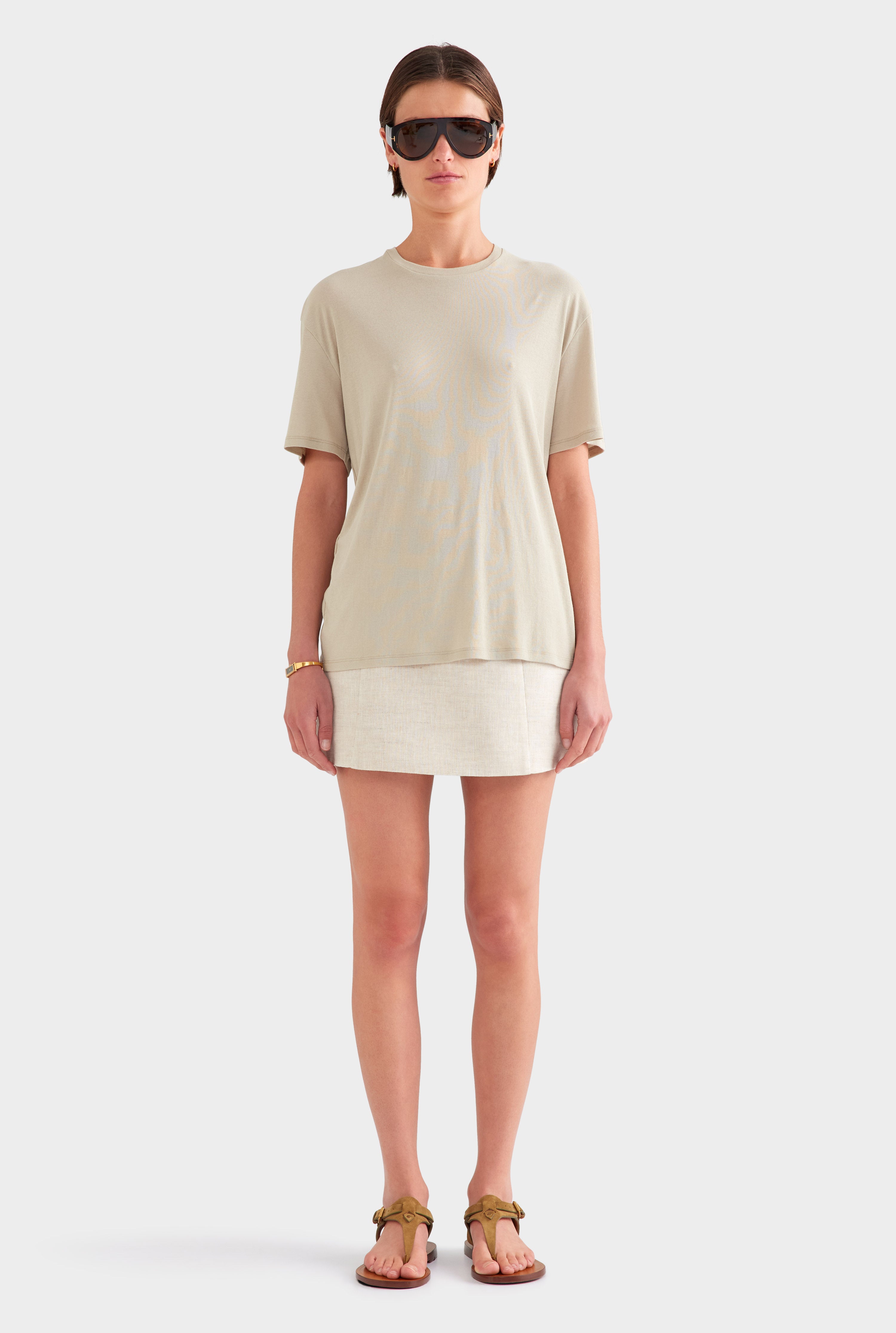 Lightweight Cotton Tee - Stone