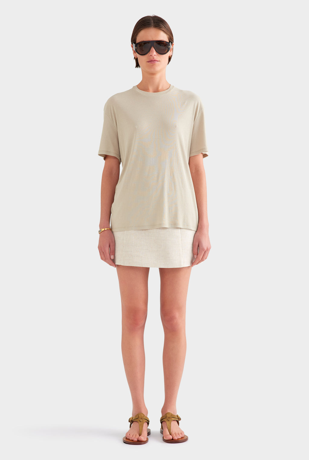 Lightweight Cotton Tee - Stone