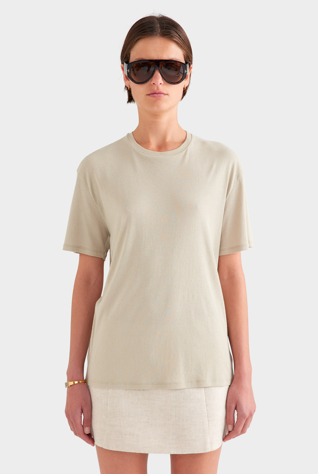 Lightweight Cotton Tee - Stone