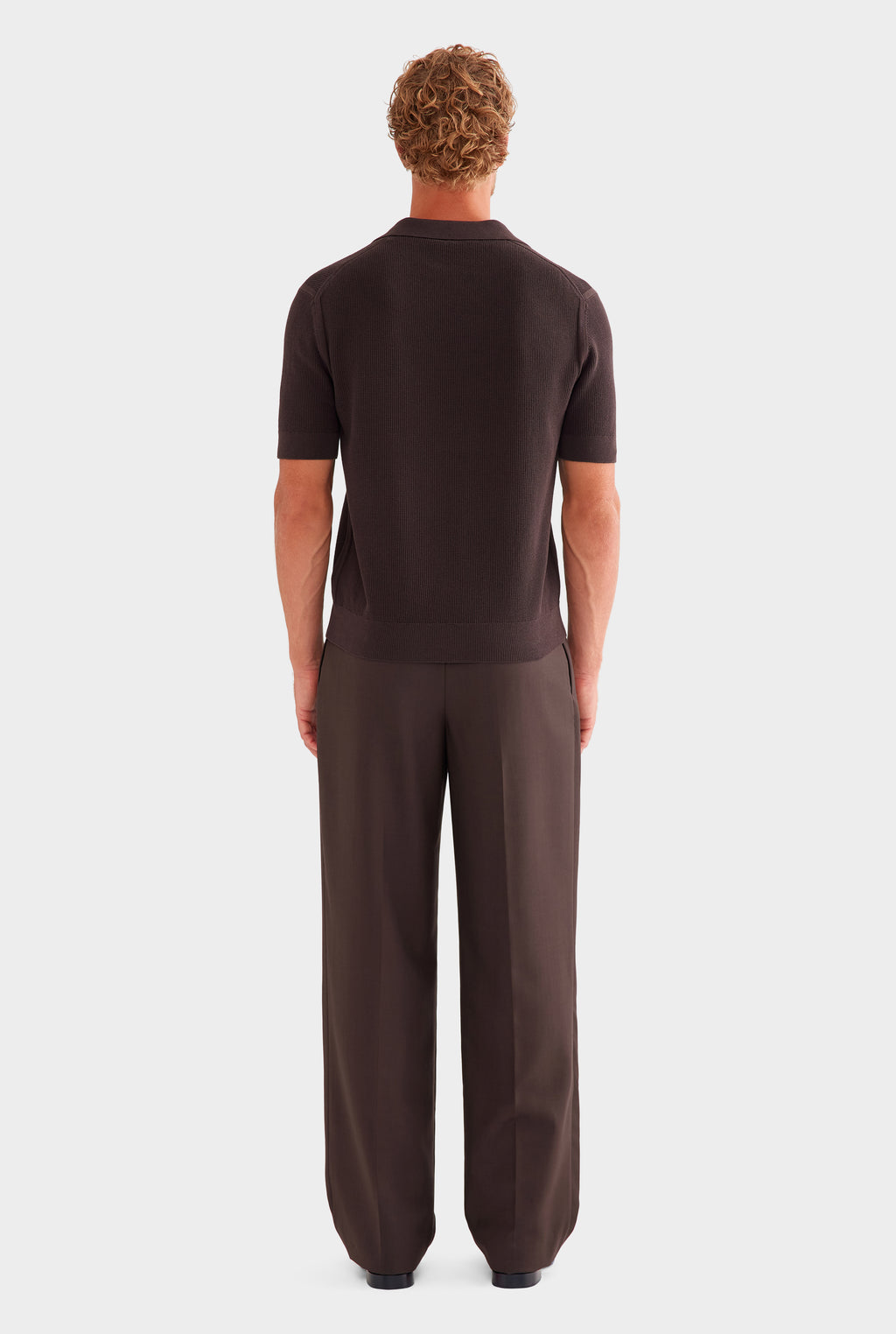 Lightweight Knit Polo - Dark Chocolate