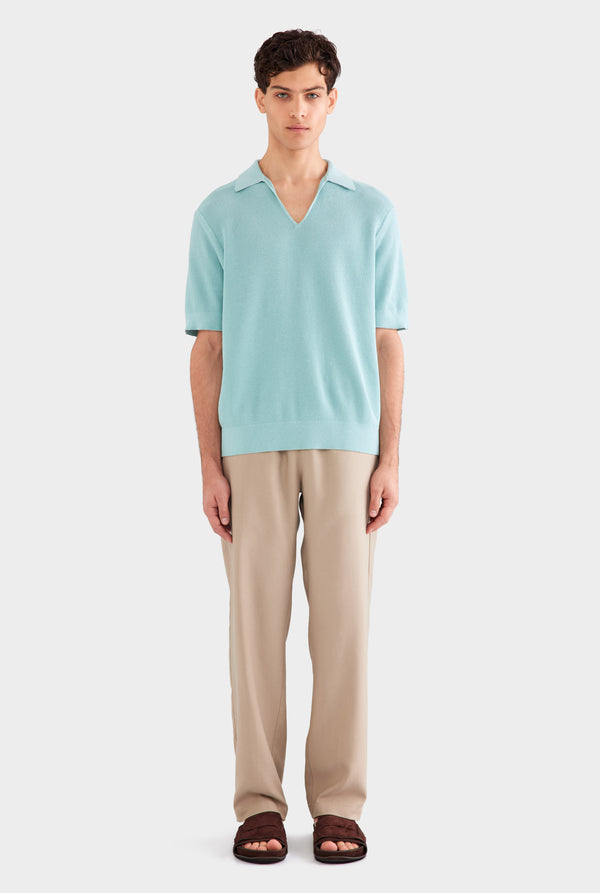 Lightweight Knit Polo - Arctic Blue