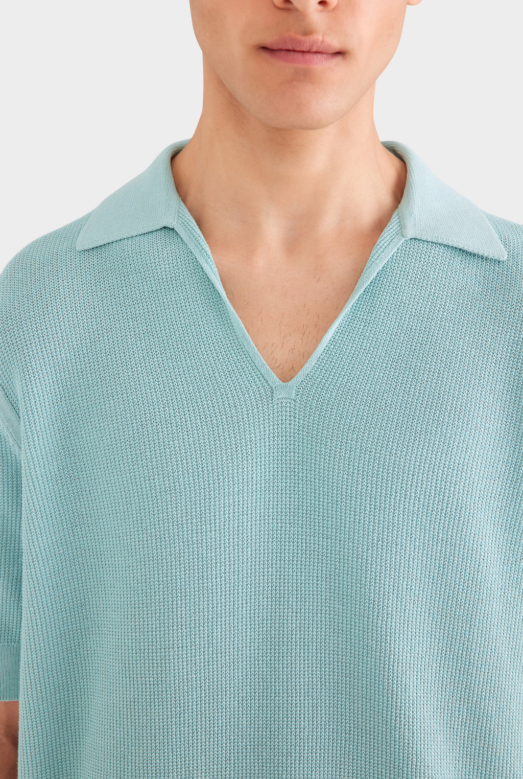 Lightweight Knit Polo - Arctic Blue