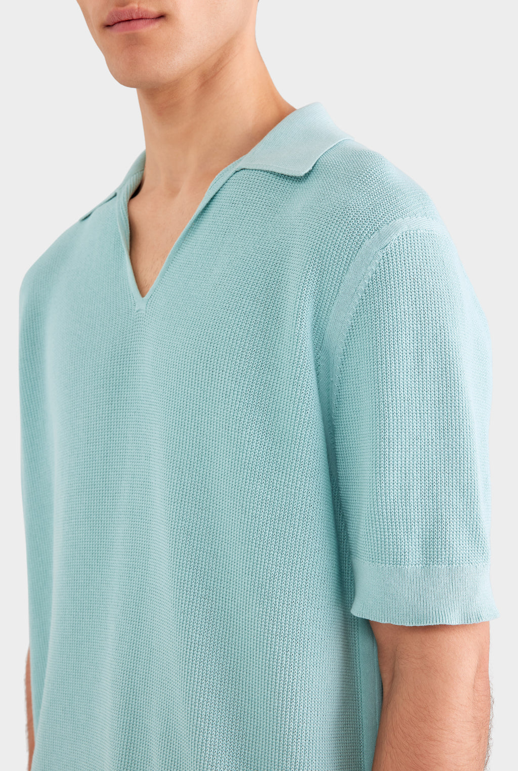 Lightweight Knit Polo - Arctic Blue