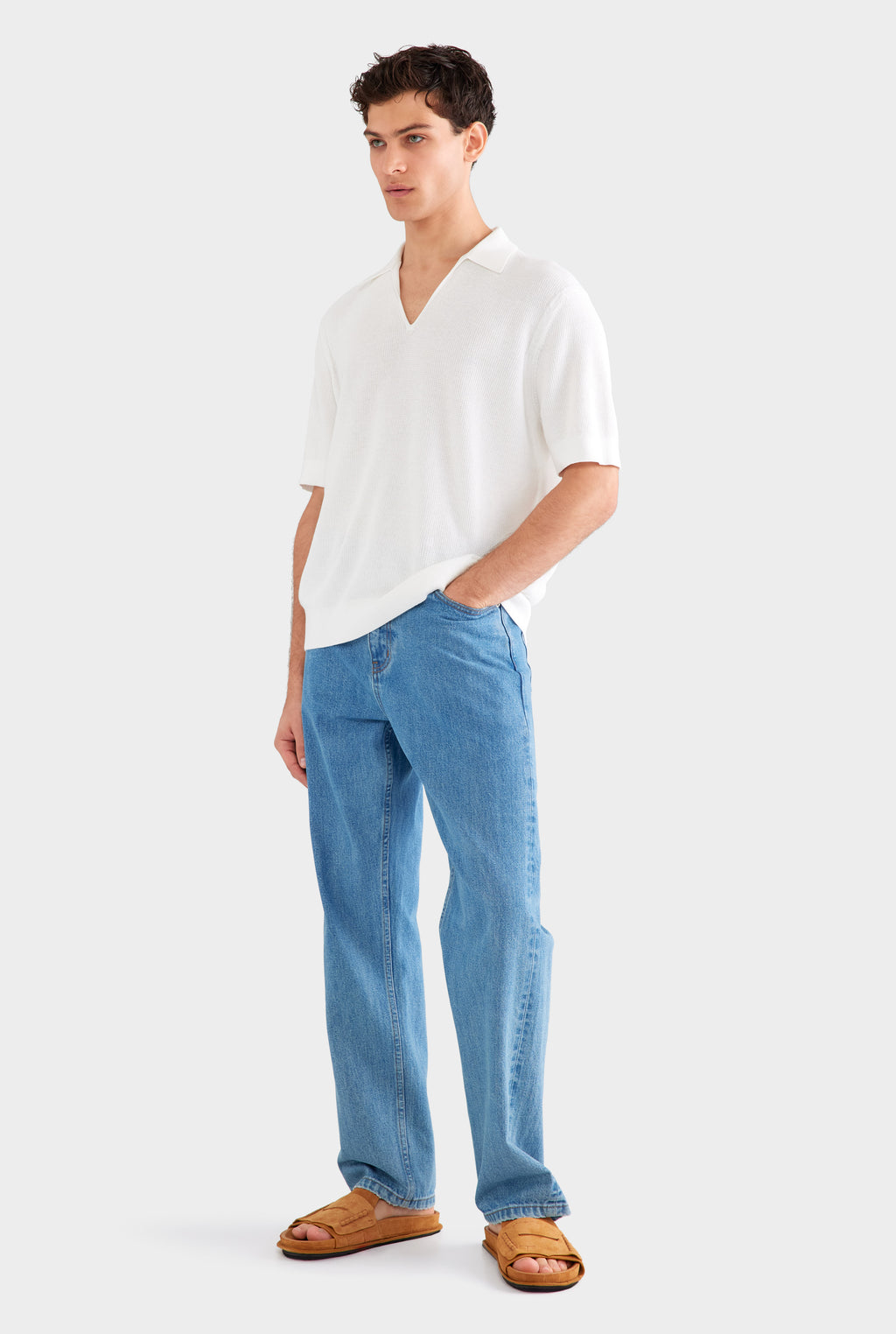 Lightweight Knit Polo - Off White