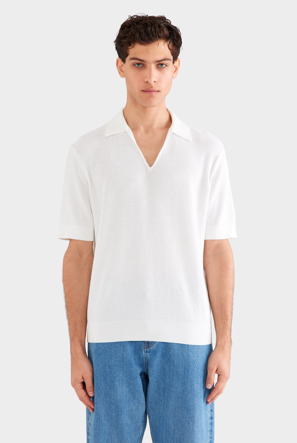 Lightweight Knit Polo - Off White