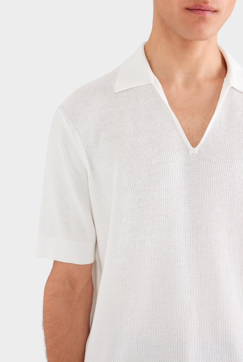 Lightweight Knit Polo - Off White