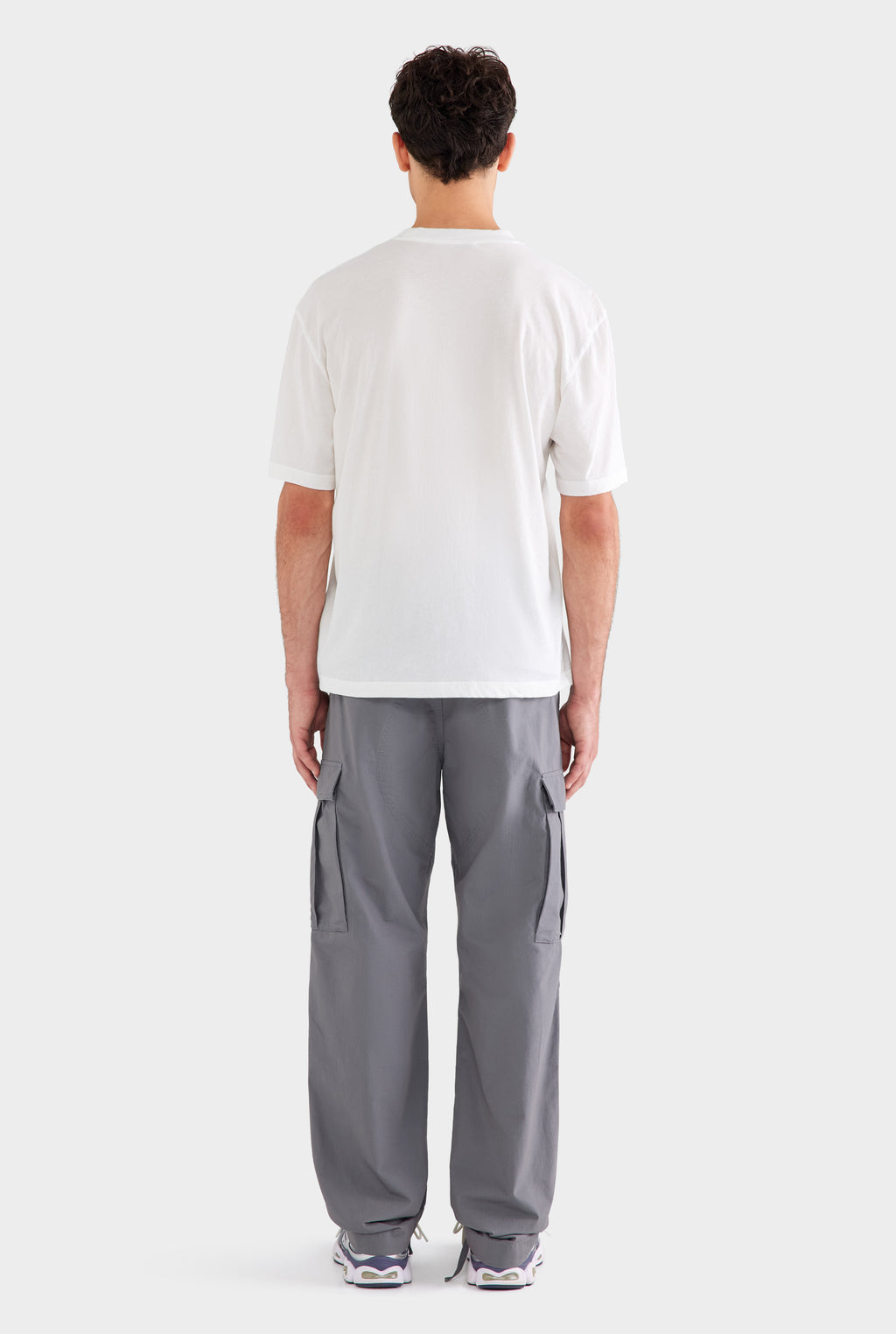Lightweight Standard Cotton T Shirt - Off White/Ocean Blue