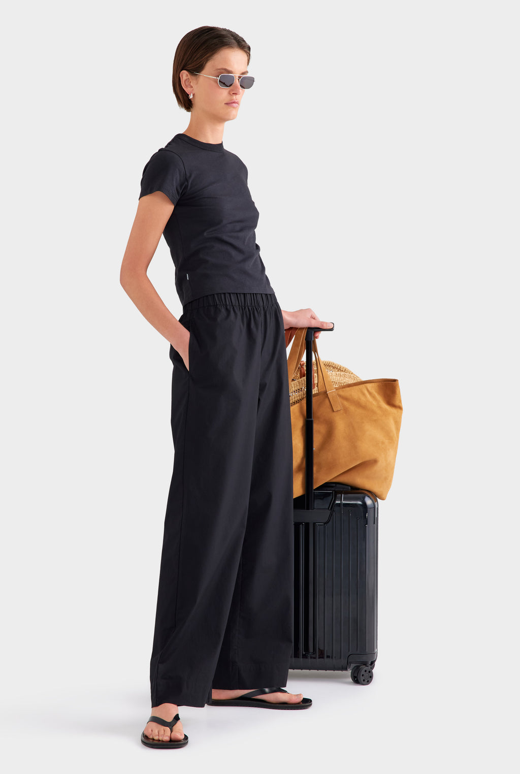 Heavy Cotton Poplin Pant - Black