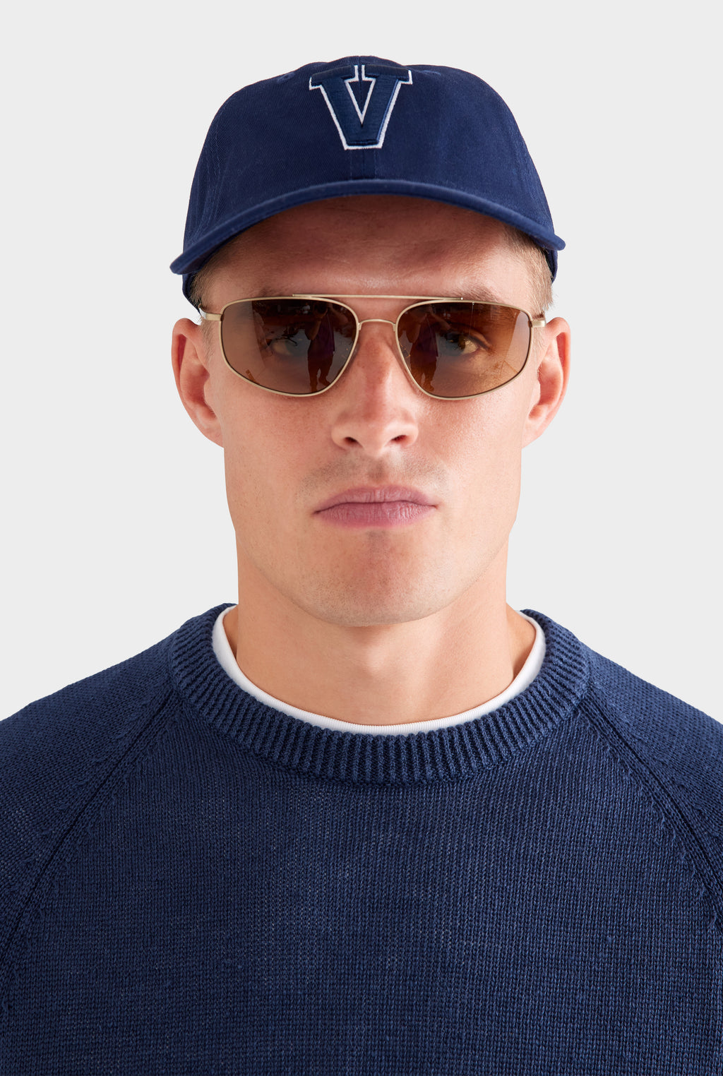 Linen Raglan Sweater - Navy