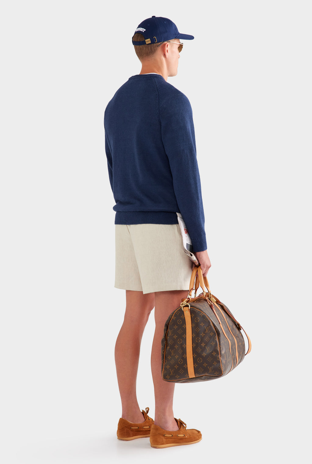 Linen Raglan Sweater - Navy