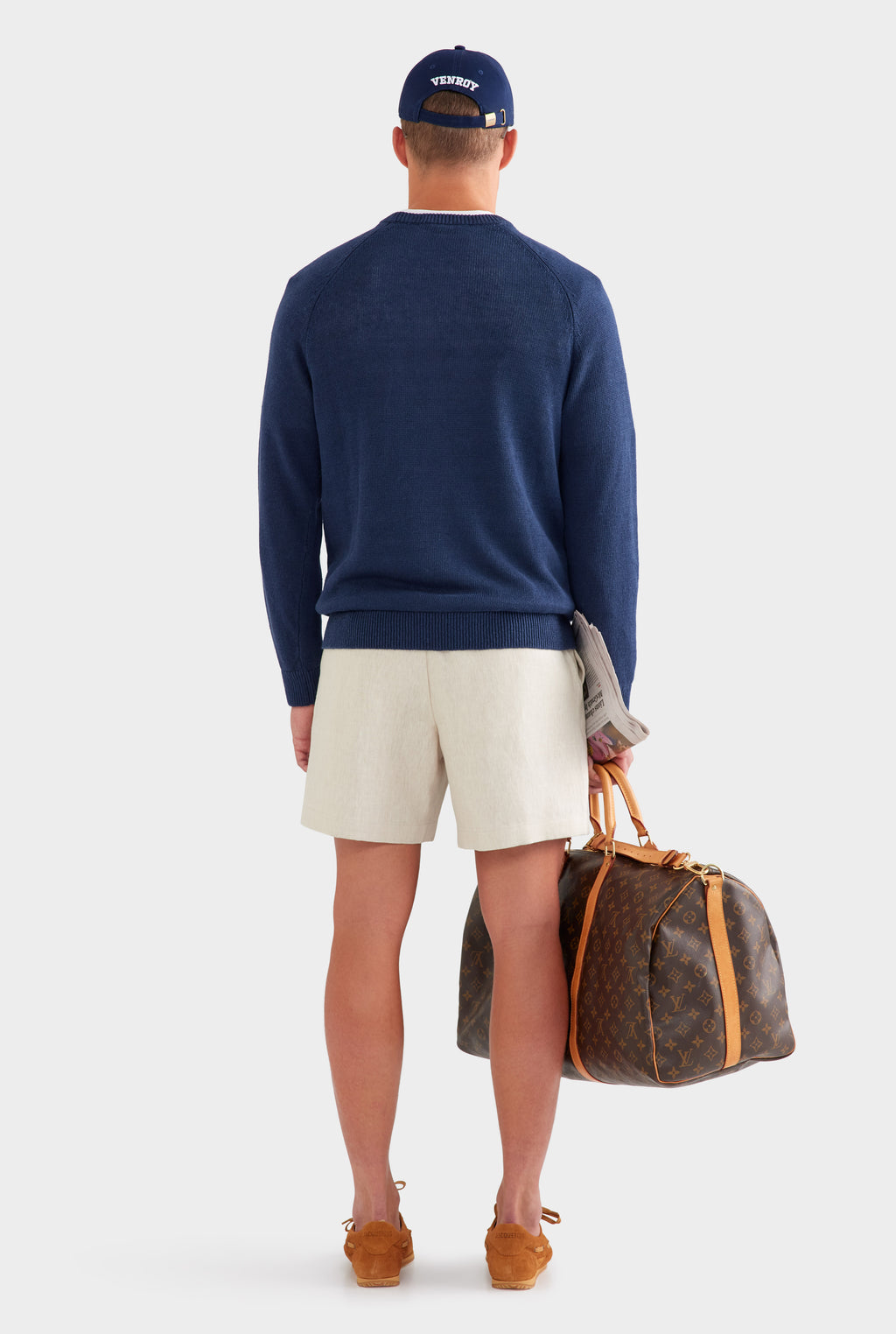 Linen Raglan Sweater - Navy