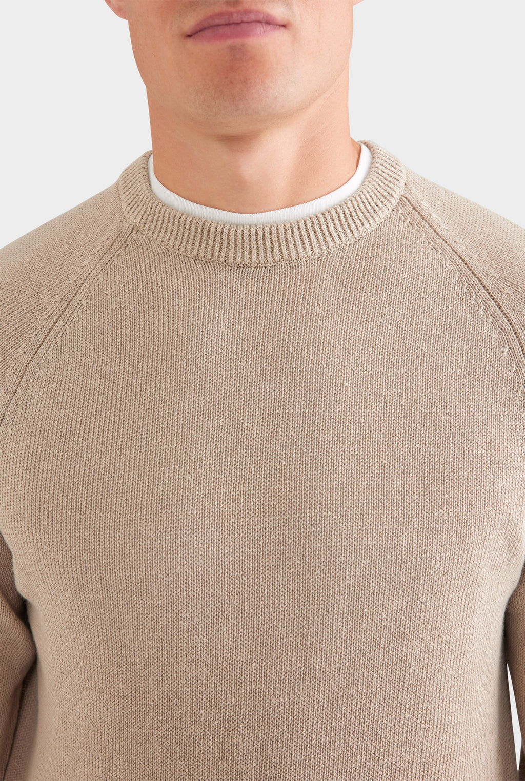 Linen Raglan Sweater - Taupe