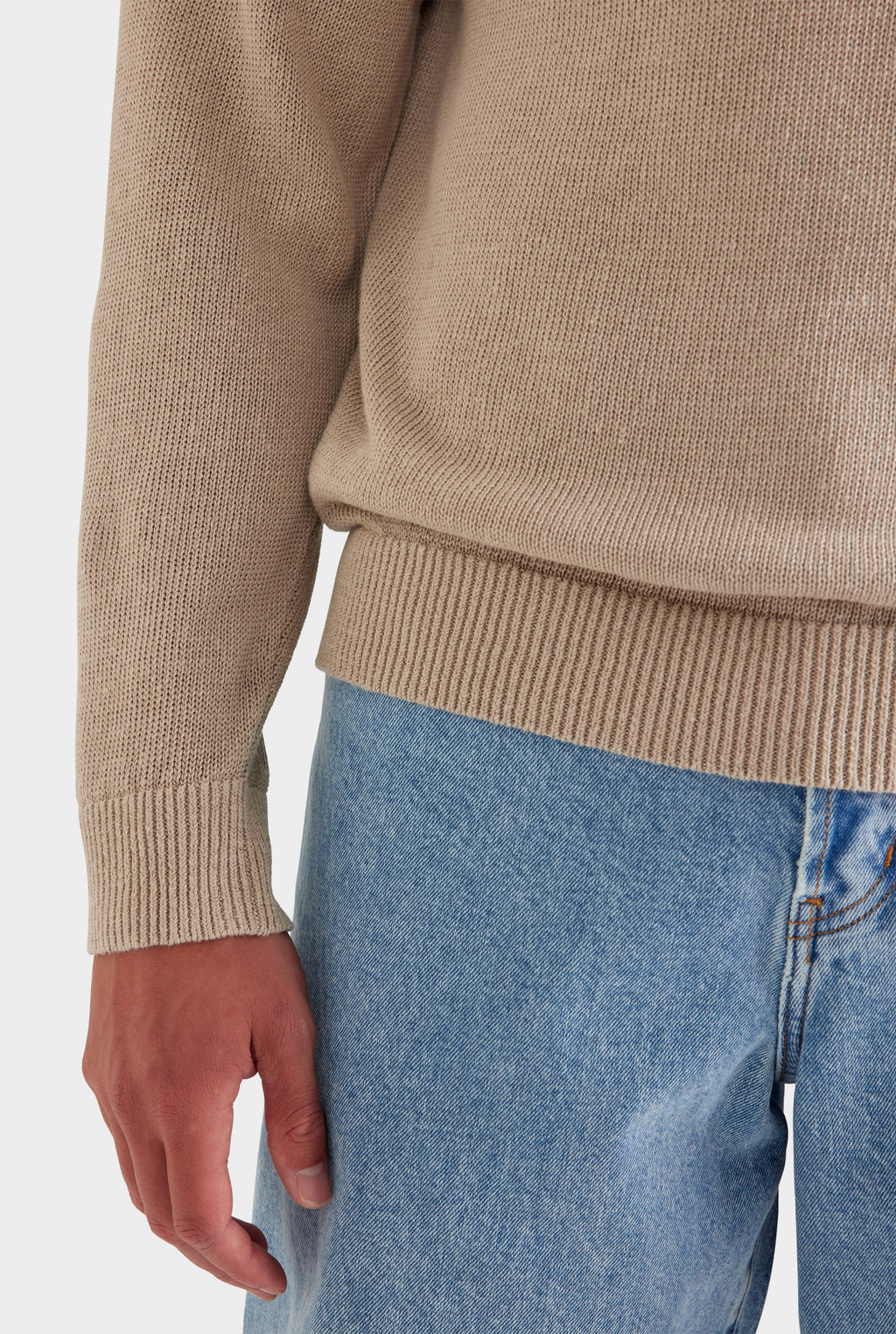 Linen Raglan Sweater - Taupe