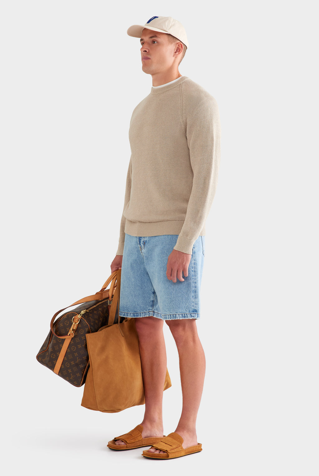 Linen Raglan Sweater - Taupe