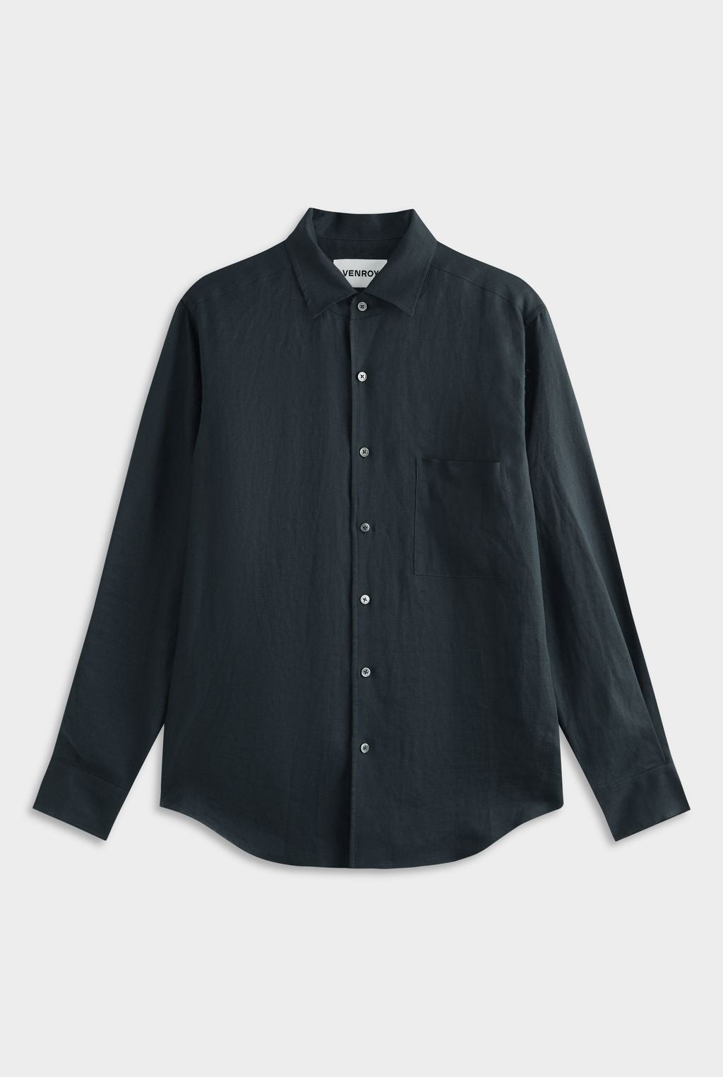 Relaxed Linen Shirt - Navy