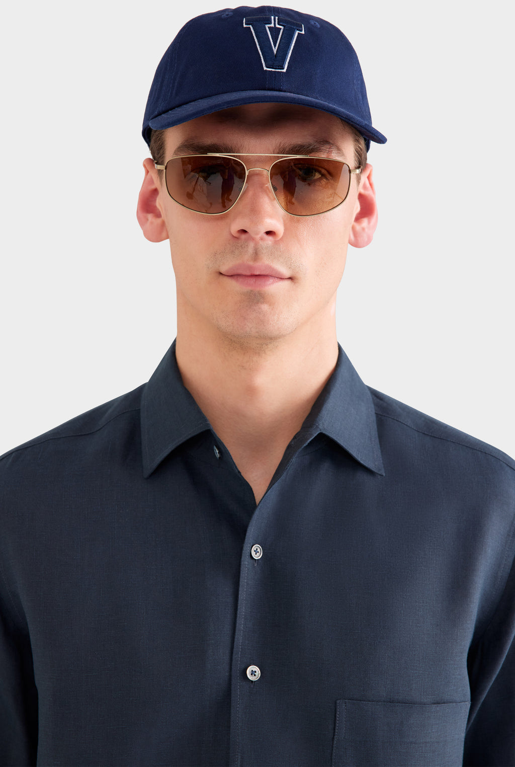 Relaxed Linen Shirt - Navy