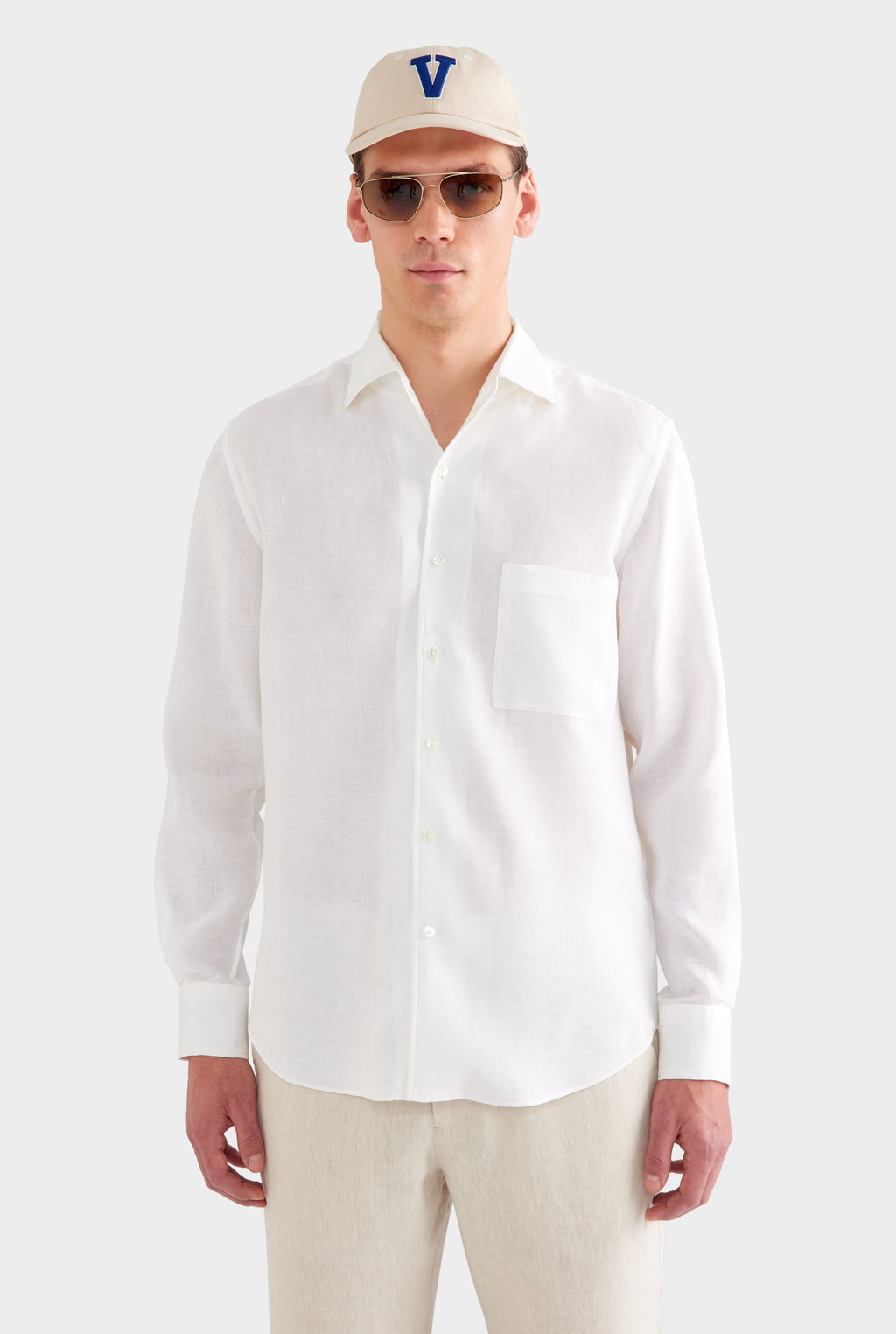 Relaxed Linen Shirt - White