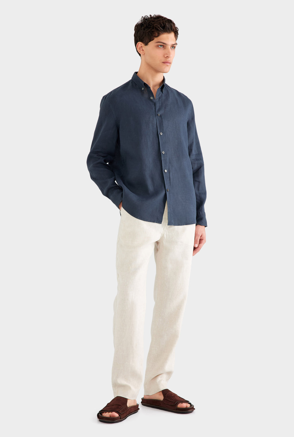 Linen Shirt - Navy