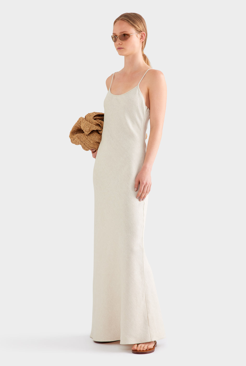 Linen Slip Dress - Sand