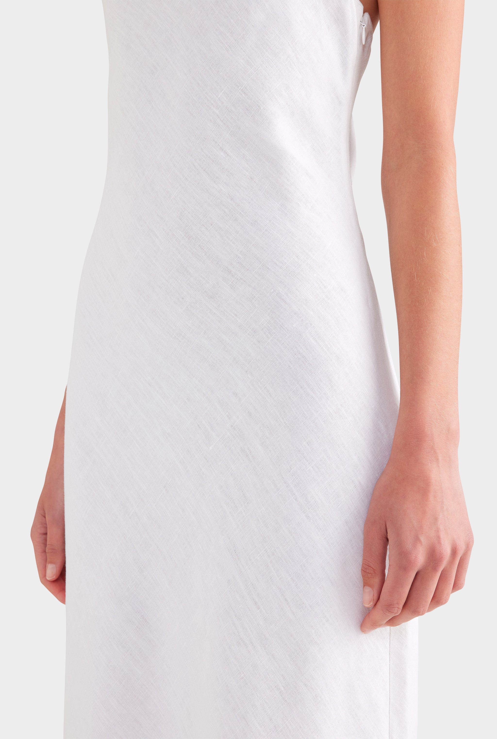Linen Slip Dress - White