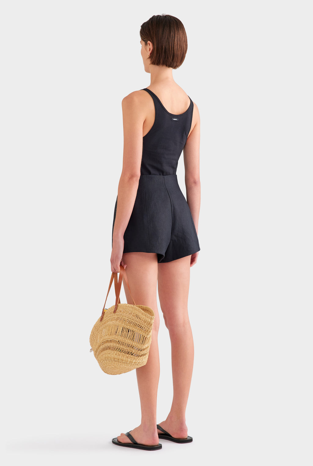 Tailored Linen Short - Black