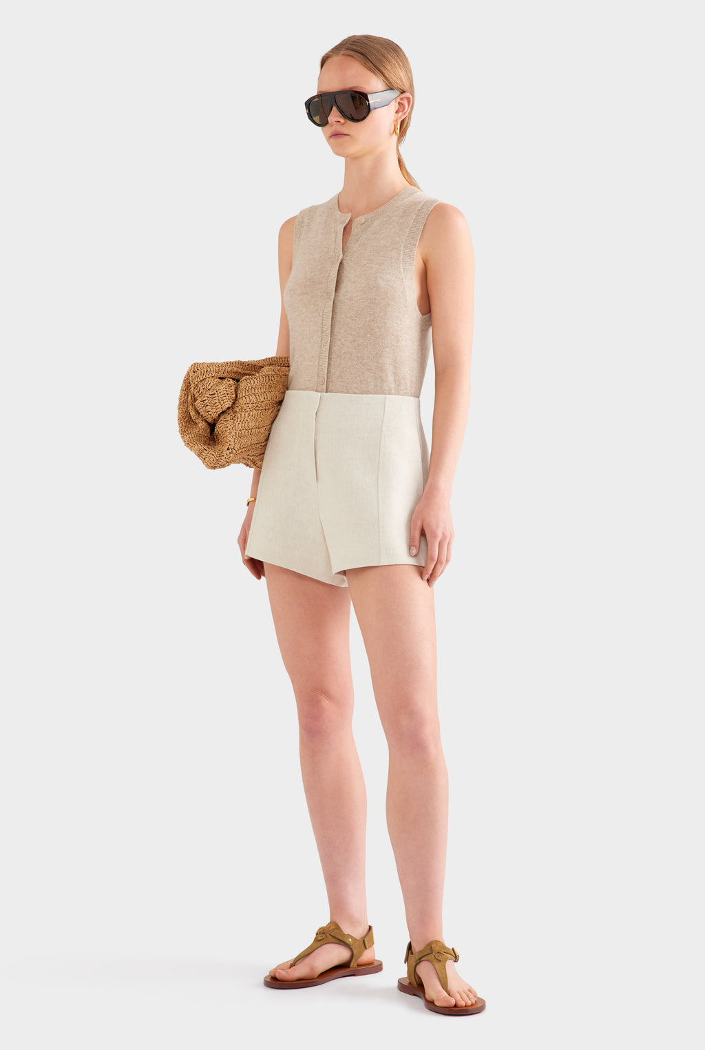 Tailored Linen Short - Sand